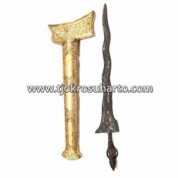 CPR 093 Keris Melayu Selut Emas Pamor Putut Batu