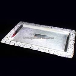 EBG 101 Baki persegi 13,5x25 Cm perak kerawang DRM