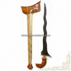 Keris Sumatera pamor Lawe Saukel selut emas CPW 105