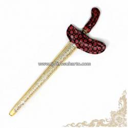 CAN 041 Keris Gayaman Yogya Batik Slorok kerawang emas perak