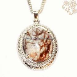 Kalung Liontin kecil Batu akik Yahman merah ZNI