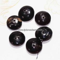 KTR 171 Kancing Tanduk Bulat Hitam isi 6 Set