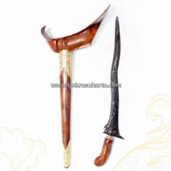 CGY 124 Keris Ladrang Yogya Gembol Jati pamor emas batu selut 2