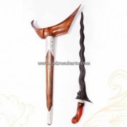 Keris Ladrang Yogya Gembol Jati nogosiluman perak batu selut 2