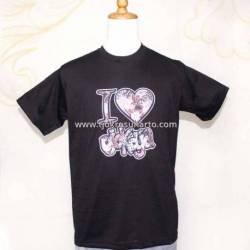 Kaos Katun Sablon Dewasa  I love Jogja batik XL NNG