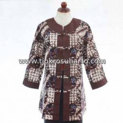 Blus Bolero Batik sogan kombinasi polos