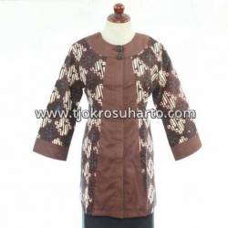 BPR 199 Blus Batik sogan kombinasi polos
