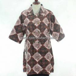 BPR 278 Blus Kantoran batik Purbonegoro sogan kancing 12 CLE