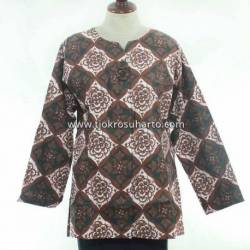 BPR 279 Blus Kantoran batik Purbonegoro sogan kancing 2 CLE