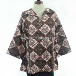 BPR 283 Blus Kantoran batik Purbonegoro sogan krah kancing 2 CLE