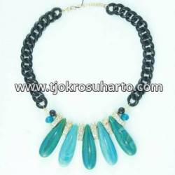 EPK 090 Kalung renteng imitasi batu hijau (2) PJS