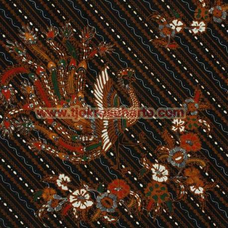 Wiyar Yogya Kombinasi Rakitan colet usus-ususan ceplok merak cemeng 230x115 cm MRF