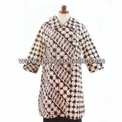 BPR 767 Dres krah lancip batik cap sogan  BTN