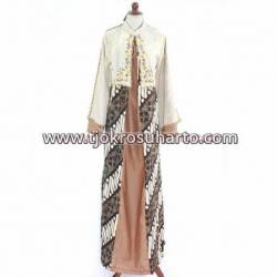 BPR 771 Gamis Batik Cap kombinasi bordir BTN
