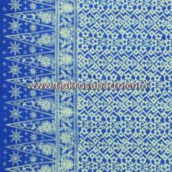 DKC 054 Kain Cinde cap kecil 3 m Tumpal Kelengan Biru BTN