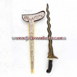 Keris Gayaman Yogya Sonokeling Tempel Nogo kuning slorok Kerawang emas perak batu
