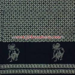 BHH 797 Bahan Hem/rok batik Cap kelengan biru tiga negeri wayang kawung parang BTN