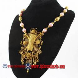 Kalung Mutiara jambon liontin pintu aceh emas 46 cm YNN (14)