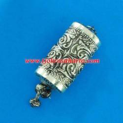 Liontin tatah sepuh perak Tabung 4x7 cm (29) WDI