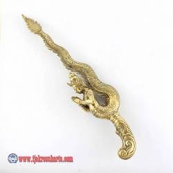 CPR 852 Keris kuningan cor nyi Blorong 44x12 cm (9) HMD