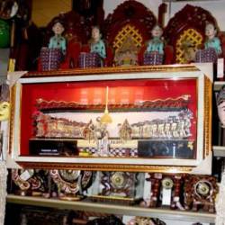 Pigura dalang wayang kulit 81x41x10 Pendawa lima lampu WWW